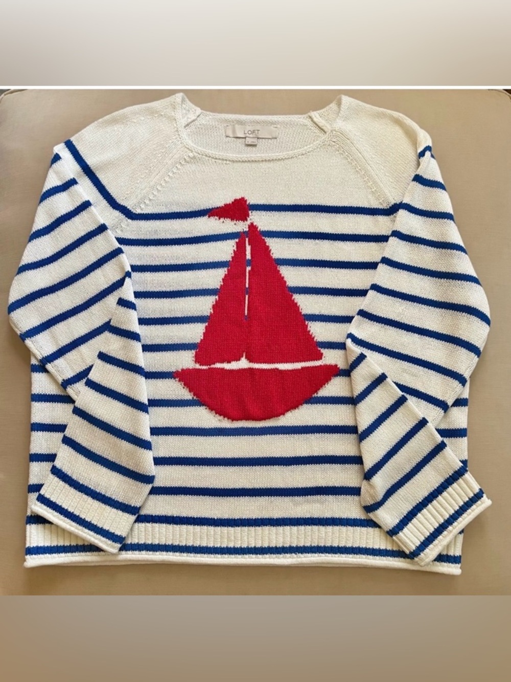 Loft sailboat striped sweater